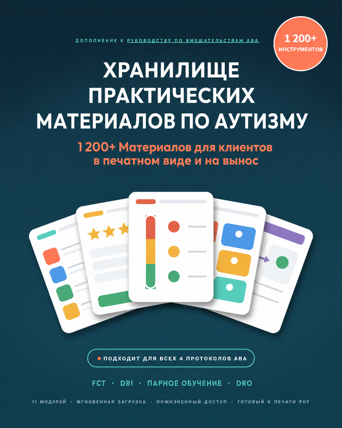 Практическая библиотека материалов по работе с аутизмом — более 1 200 готовых к печати и использованию материалов для работы с клиентами